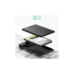 Кишеня зовнішня UGREEN USB 3.1 to 2.5" HDD/SSD US221 black (50743) - мініатюра 3