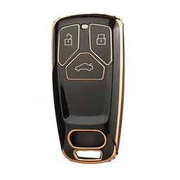 Чохол ключа №3 Audi чорний+золота окантовка TPU - мініатюра 4
