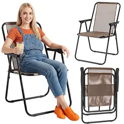 Розкладне туристичне крісло Outtec Breeze Textilene коричневий - мініатюра 2