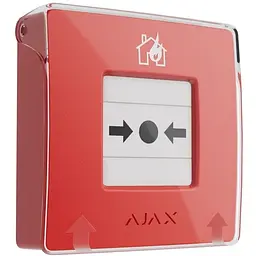 Бездротова настінна кнопка для активації пожежної тривоги Ajax ManualCallPoint Red