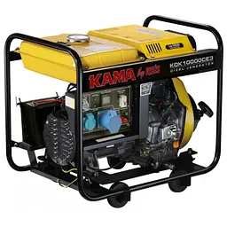 Генератор дизельний KDK10000CE3, 3-фазний 220/400V, 50Hz, 9.4kVA/7.5kW, бак 12.5 л, витрата 2 л/год, пуск: ручний/стартер, 700х510х620 мм, 124 кг