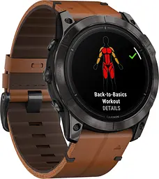 Смарт-годинник Garmin Epix Pro [Gen 2] Sapphire Edition 51mm Carbon Grey DLC Titanium with Chestnut Leather Band [010-02804-30/31] [86528] - мініатюра 2