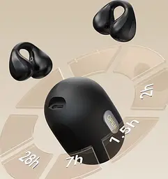 Навушники Langsdom бездротові кісткові M8 Open-Ear з спрямованим звуком Bluetooth 5.3 LED дисплеєм та шумоподавленням Чорний - мініатюра 4