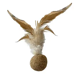 Іграшка для котів Croci Euphoria Ball м'ячик з котячої м'яти лози та пір'я 3 см