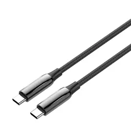 Дата кабель USB-C to USB-C 1.0m (PVC+Aluminum Alloy) (PD Fast Charging 240W) 5А black ColorWay (CW-CBPDCC069-BK) - мініатюра 2