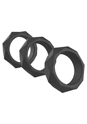 Набір ерекційних кілець Hidden Desire Heavy C-Ring Set 3 шт (чорний) - мініатюра 11