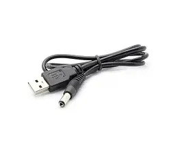 Кабель для живлення роутера USB to DC 5.5 x 2.1 мм - 1 метр чорний