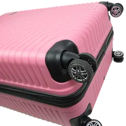 Велика пластикова валіза на колесах 115L GD Polo блідо-рожева - мініатюра 7