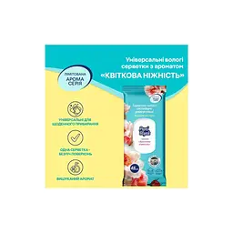 Серветки для прибирання Pani Blysk Вологі універсальні Квіткова ніжність 48 шт. (4823071670943) - мініатюра 2