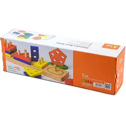 Пірамідка Viga Toys Геометричні фігури дерев'яна логічна (58558) - мініатюра 4