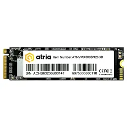 Твердотільний накопичувач SSD 128Gb, Atria X500S, PCI-E 3.0 x4, M.2 2280, 3D TLC, 2000/800 МБ/с (ATNVMX500S/128)