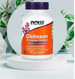 Хітозан з хромом 500 мг жирозжигач у капсулах №120 Now Foods Chitosan plus Chromium - мініатюра 4