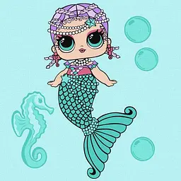 Картина за номерами з фарбами металік "L.O.L. Surprise! Mermaids Merbaby" 40х40 см