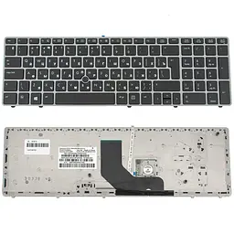 Клавіатура для ноутбука HP (ProBook: 6570b) rus чорний сріблястий frame с джойстиком