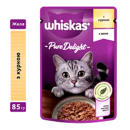 Вологий корм для котів Whiskas Pure Delight, курка в желе, 85 г