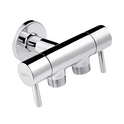 Кран приладовий кутовий Karro KR-3155 на 2 виходи 1/2"x1/2"x1/2" Хром 30412 - мініатюра 3