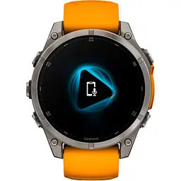 Смарт-годинник Garmin Fenix 8 AMOLED Sapphire 47mm Titanium with Spark Orange/Graphite Silicone Band (010-02904-10) [115077] - мініатюра 3