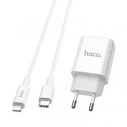 Зарядне швидке Hoco C71a 18W PD rapid charger з кабелем lightning - type-С