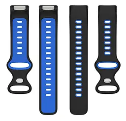 Силіконовий ремінець Primolux Sport для фітнес браслета Fitbit Charge 5/Charge 6 Black Blue/розмір М - мініатюра 5