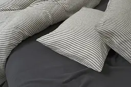 Постільна білизна з льону Lotus Home - Karlin stripe linen антрацит євро - мініатюра 3