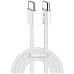 Дата кабель USB-C to USB-C 1.0m 60W 3.0А grey ColorWay (CW-CBPDCC061-GR)
