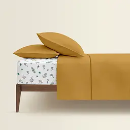 Комплект постільної білизни Cosas Curcuma CS5 Євро гірчичний (Ranfors16_Mustard_FoliageBirds_200) - мініатюра 2