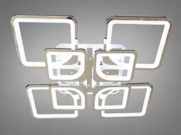 Люстра стельова LED Diasha 8060/4+4HR, 190W, 3200K-6500K, хром, сучасний стиль для кухні, вітальні, спальні, дитячої, коридору - мініатюра 4