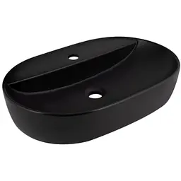 Раковина накладная Qtap Scorpio 600x400x120 Matt Black с донным клапаном QT142203MBMBN48469