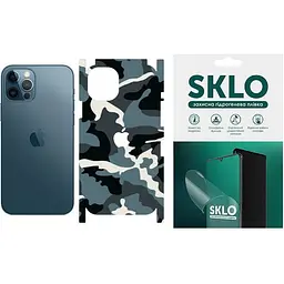Захисна плівка SKLO Back (тил+грани+лого) Camo для Apple iPhone 13 mini (5.4) Блакитний / Army Blue