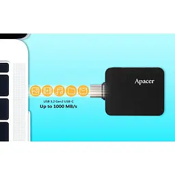 Накопичувач SSD Apacer SSD AS714 512GB USB 3.2 Gen.2 Read/Write 1000MB/s Black (AP512GAS714B-1) - мініатюра 9