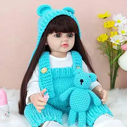 Реалістична Кукла Реборн 55 см повністю вінілова Reborn К0100223 - мініатюра 4