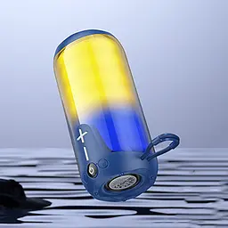 Портативна bluetooth колонка Borofone BR33 TWS з LED підсвічуванням синій - мініатюра 4
