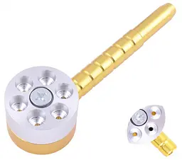 Трубка курительная металлическая револьвер HL-190 Silver Gold (15675) - мініатюра 2