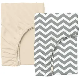 Набір простирадло на резинці Cosas Beige Zigzag 60х120х12 см (SetSheet_Beige_ZigGrey_120x60)