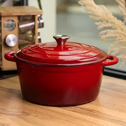 Каструля чавунна емальована 6,5 л, червоний Yongkang HP-FLG-3 RED - мініатюра 2