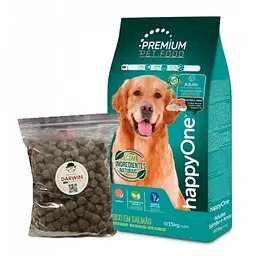 Сухой корм для взрослых собак happyOne Premium Adult Dog Salmon and Rice с лососем и рисом 1 кг на вес