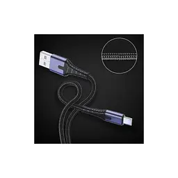Дата кабель USB 2.0 AM to USB-C 2.0m 3A LED black Essager (EXCT-XGA0G) - миниатюра 5