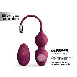 Вагінальні кульки Dorcel Love Balls Plum, вібрації і рухи внутрішньої кульки, пульт ДУ - мініатюра 3