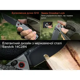 Ніж складаний Ruike P856-K сірий - мініатюра 7