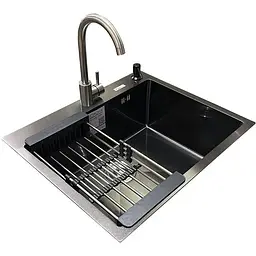 Комплект мийка + змішувач Romzha Arta U-550S Max BL (A) - мініатюра 3