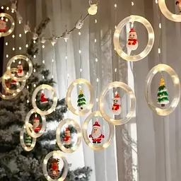 Гірлянда штора Круги та кулі 3м тепле біле світло - мініатюра 4