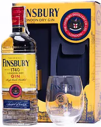 Набір джин Finsbury London Dry Gin 37.5% 0.7 л + склянка 465 мл - мініатюра 3