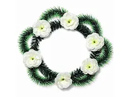 Вінок поминальний MEMORI Еустома 40х40см шампань