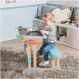 Парта-трансформер Smoby Toys дерев'яна з мольбертом-дошкою 2 в 1 розкладна (420304) - мініатюра 6