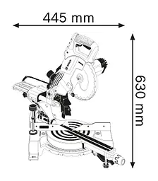 Пила торцювальна Professional GCM 800 SJ з протяжкою 1400Вт Bosch teh0025834 - мініатюра 2