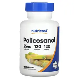 Поликозанол Policosanol 25 mg 120 Capsules Nutricost vit0005103