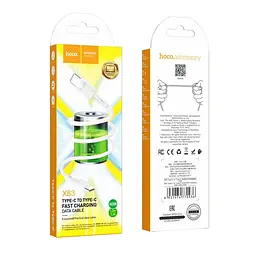 Кабель USB Hoco X83 60W Type-C to Type-C білий
