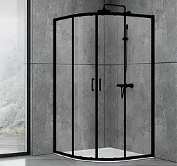 Душова кабіна Dusel EF-182B Black Matt 100x100, Чорний матовий, Універсальна, прозрачний, Чорний матовий, 100x100