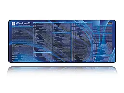Великий килимок для мишки WorkPlaceShop Поєднання клавіш для Windows Синій, 1000 x 400 мм