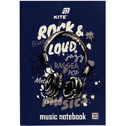 Нотний зошит А4 20арк. Rock&Loud №K26-404/Kite/